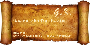 Gaunersdorfer Kazimir névjegykártya
